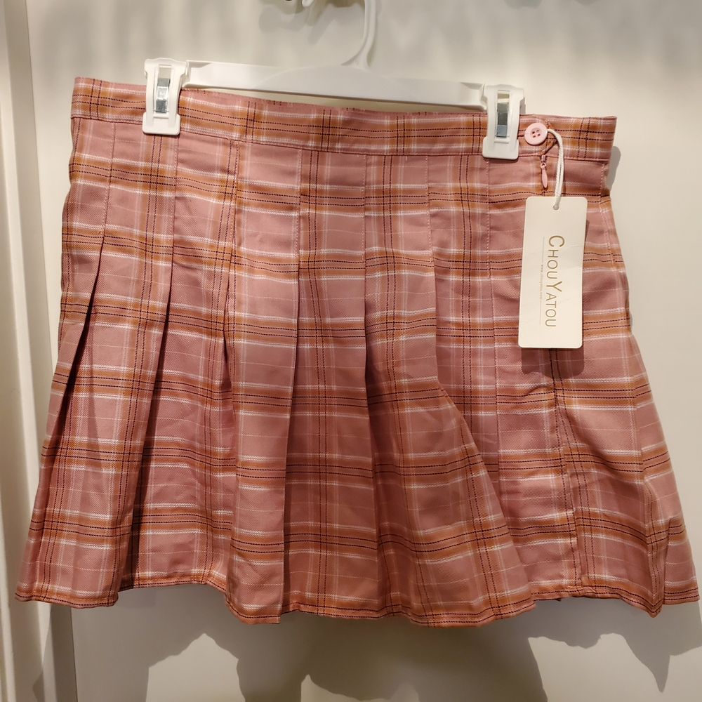 Pink Plaid Women's Skirt
